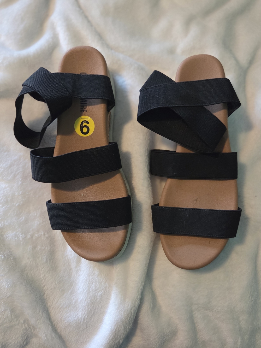 Women's Black Strappy Slide Sandals